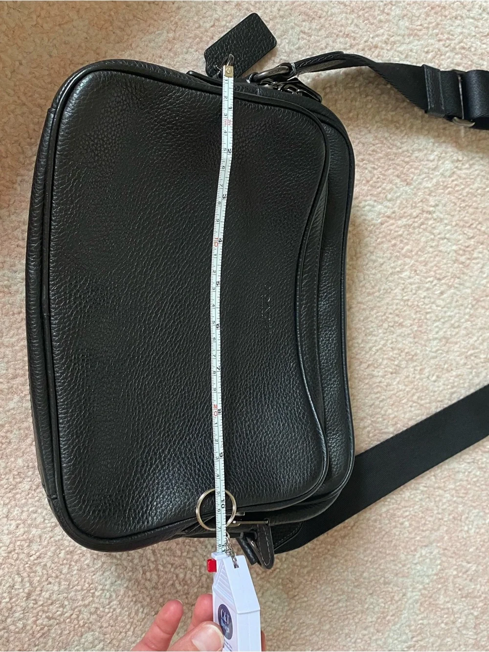 Coach Women’s Black Leather Crossbody Bag - Sleek Everyday Carry